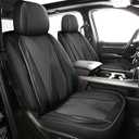 LINGVIDO Waterproof Faux Leather Seat Covers Compatible with 2009-2024 Dodge Ram 1500 2500 3500 Seat Cushion Protector Truck Pickup Crew Quad Cab with Split Bench 40/ 60(Black, Full Set Flat Back)