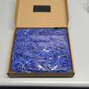 Artificial Flower Foam Rose 25pcs Real Looking Fake Rose with Stems Leaves for Home Decoration Party Garden Centerpieces DIY Wedding BouquetsRoyal Blue