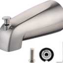 Bathroom Tub Spout Compatible, Fits 4 Inch Reach Wall Front Mount Slip-on Tub Spout with Shower Diverter 1/2'' Copper Water Tube with Hex Wrench, Brushed Nickel (1 Pack)