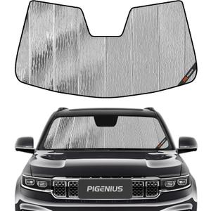 Pigenius Windshield Sun Shade for Jeep Wagoneer & Grand Wagoneer (L) 2022-2026, NOT for Electric, Reversible Silver/Black