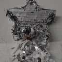 Sratte Star Piata with Tassel Mini Silver Piata Festive Star Piata with Stick Blindfold Confetti Foil Piata 12 x 12 x 3 Inch for Adults Anniversary Mexican Birthday Baby Shower Party