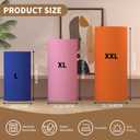 Cylinder Covers Set of 3, Cylinder Stand Covers for Parties,Round Pedestal Stand Covers for Cylinder Stands for Wedding Party Birthday Display(Cylinder Stands Not Included) (Dark Blue Deep Pink Orange, L+XL+XXL)