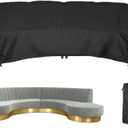 Curved Sofa Cover Waterproof Sectional Couch Cover Outdoor Furniture Cover Half Moon Sofa Set Protector with Windproof Elastic Cord for Patio Garden Lawn