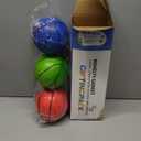 Mini Foam Basketball for Hoop, 5" Squeeze PU Balls for Over The Door Hoop, Replacement Balls for Kids Adults, Beach Indoor Outdoor Sport Game Gift Set 3 PCS (Rainbow) (Multicolored)