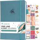 Clever Fox One Line A Day Journal  5-Year Memory Notebook  Daily Time Capsule Diary for Women & Men Five-Year Day-by-Day Planner (Aquamarine)