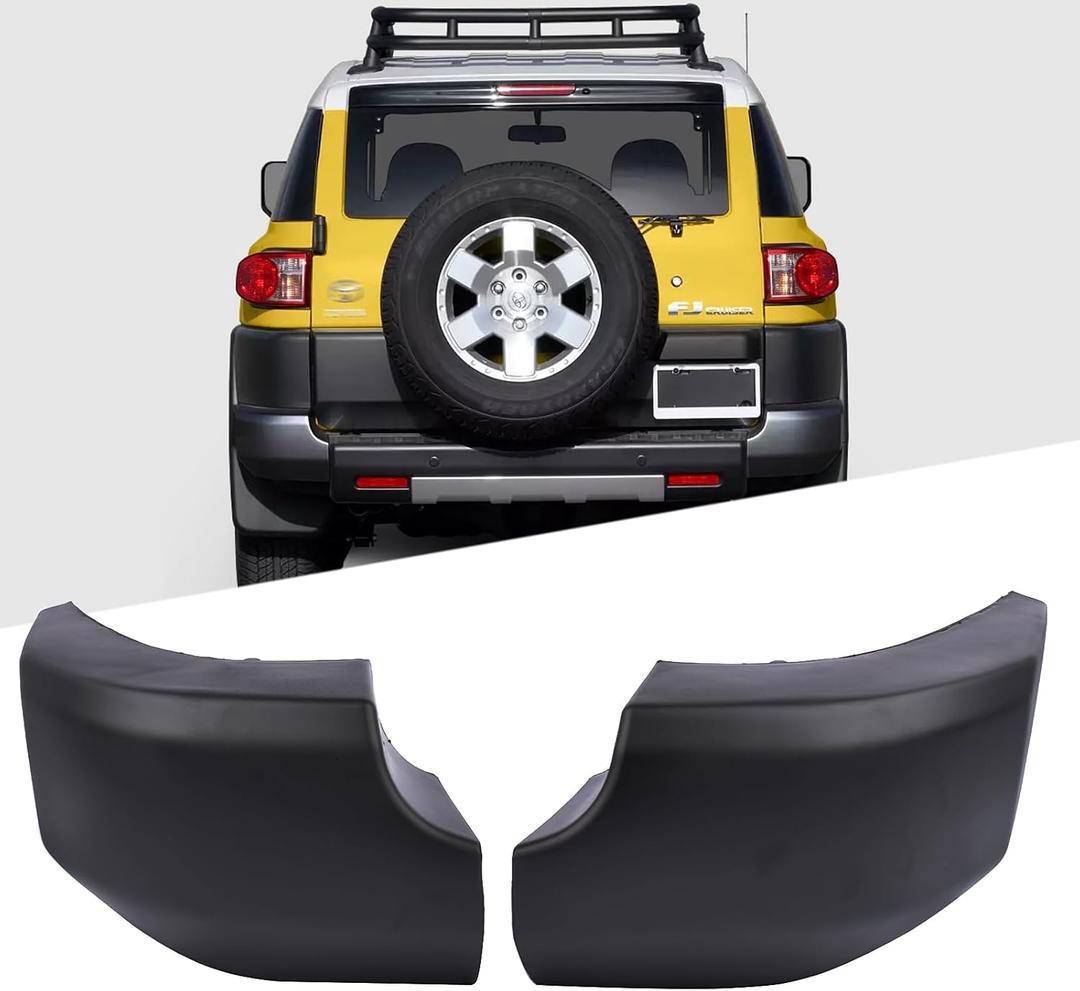 Rear Bumper End Caps Cover Plastic Black Replacement for 2007-2014 Toyota FJ Cruiser 5246235030 5246335030 TO1105122 TO1104122