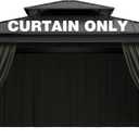 Outdoor Gazebo Curtain Replacement Universal 4-Panel Sidewalls 12' X 14',Outdoor Patio Waterproof Privacy Curtain with Double Zipper for Patio, Canopy, Garden, and Backyard (Curtain Only) (Grey)