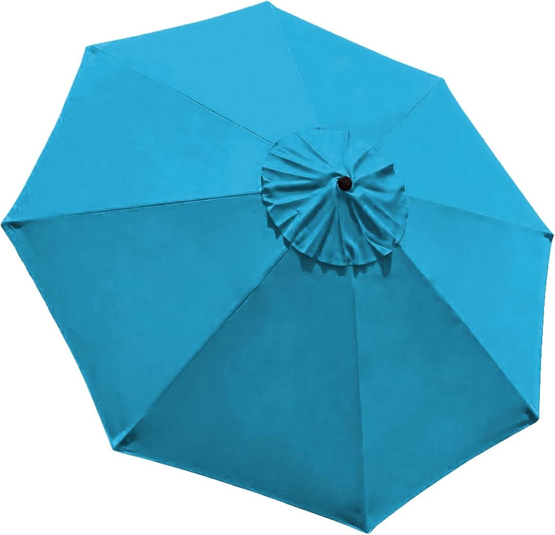 EliteShade USA 9FT Patio Umbrella Replacement Covers 8 Ribs Market Umbrella Canopy Cover (CANOPY ONLY) (Sky Blue)