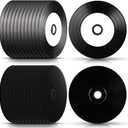 25 Pcs CD-R Blank Discs 700mb 80 Min 52x Vinyl Recordable Disc with White Inkjet Printable Center and Black Recording Surface for Music Data