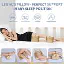 Knee Pillow for Side Sleepers with Champagne Satin Pillowcase- Adjustable Thickness Leg Pillow for Hip & Back Pain Relief, Spine Alignment Support, 11x8.5x7.5 Inch