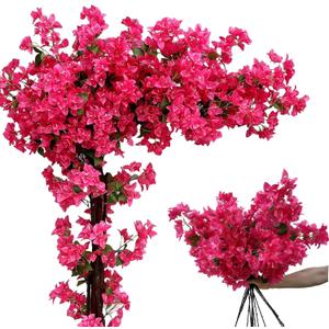 Pack of 16 - Artificial Bougainvillea Flower Stems Silk Bougainvillea Long Branches Full Blossoms for Home Wedding Table Centerpiece Shower Event Backdrop Indoor Outdoor Decorations (Fuchsia)