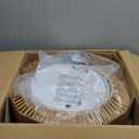 Farmhouse Chandelier Light Fixture, 5-Light Rattan Boho Chandeliers for Dining Room, Hand Woven Pendant Light with Linen Shade, Rustic Hanging Lighting for Kitchen Island, Bedroom (Bulb Not Included)