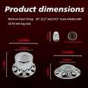 Semi Truck Hub Covers & Wheel Covers Kit - 2 Front + 4 Rear Axle Covers, 33mm Thread-on Lug Nut Covers, 10 Hole Removable Hub Caps/Wheel Caps, ABS Chrome Plastic.