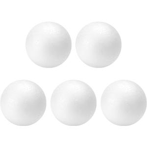 TFARC FOAM 3 Inch Craft Foam Balls 5-Pack, Polystyrene Balls for DIY Crafts School Supplies Decorations(White)