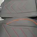 CAROMOP Luxury Faux Leather Seat Covers Full Set,Breathable Seat Covers for Cars,Universal Fits Most Cars, Vehicles,Sedans,Trucks & SUVs.Airbag Compatible (5-Seat Black/Red)
