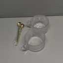 Gezzeny Vintage Glass Coffee Mugs 14 Oz Set of 2 Clear Embossed Tea Cups, Glass Coffee Cups for Cappuccino, Latte, Cereal, Yogurt, Beverage Christmas Thanksgiving Gifts (Translucent)