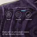 Bedsure GentleSoft Fleece Blanket Twin Size Purple - 300GSM Lightweight Plush Fuzzy Cozy Soft Warm Blanket for Bed, Sofa, Couch, Travel, Camping, 60x80 inches