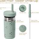 Fimibuke Toddler Cups Spill Proof, 12 OZ Sippy Cups for Kid Girl Boy, Leak Proof Stainless Steel Tumbler with Lid, Silicone Straw & Sleeve, BPA Free Dishwasher Safe Water Bottle Snack Container 4 Pack