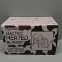 Cow Print Heated Electric Blanket Soft Western 60" x 50" Heating Blanket Cozy Throw Fast Heating 1-10H Auto-Off 8 Heat Level Over-Heat Protection Double Sided Cow Printing (Black, Brown and White)