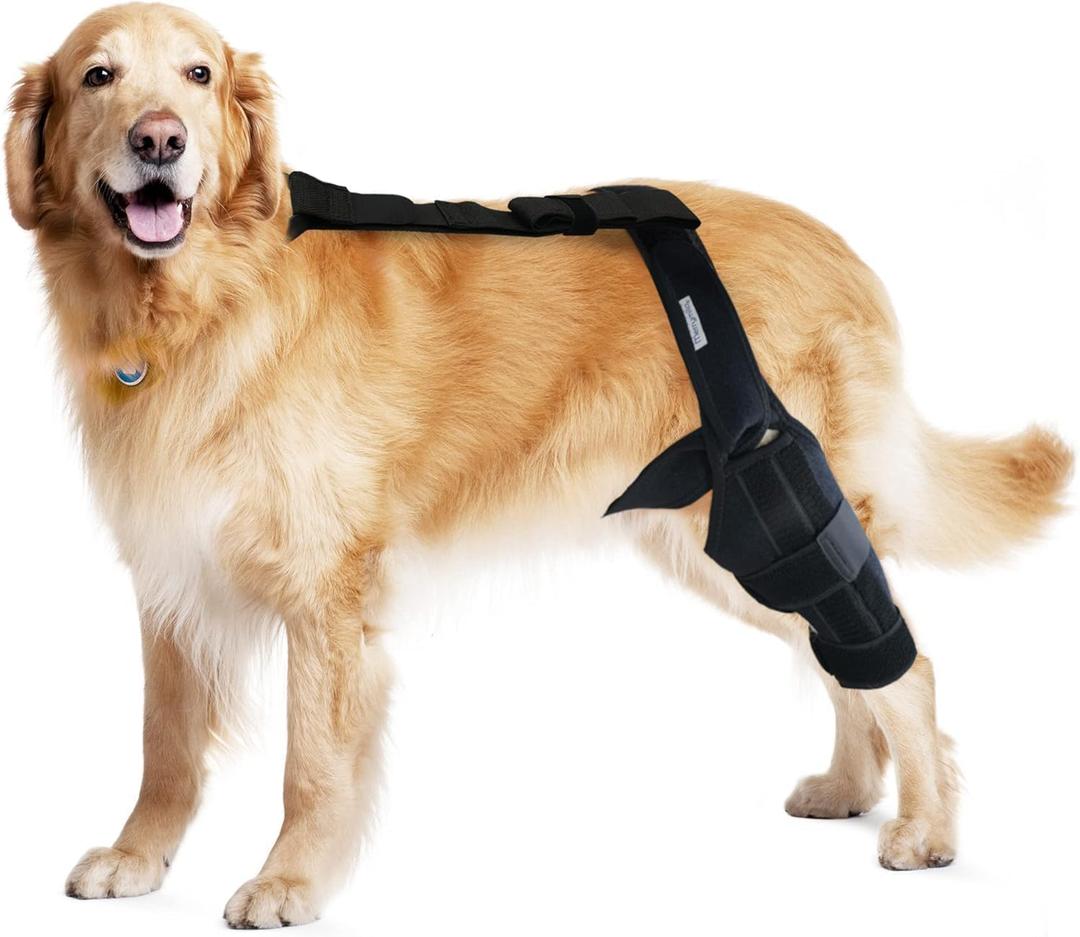 Dog Knee Brace for Torn ACL Hind Leg Adjustable Canine ACL/CCL & Cruciate Ligament Support, Arthritis Pain Relief, Durable Stabilizer Wrap, Black, Large