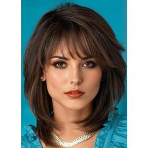 Short Brown Layers Shaggy Full Wig for Women Synthetic Heat Resistant Halloween Cosplay Party Hair