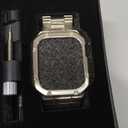 Stainless Steel Watch Band with Case Compatible with Apple Watch Series 11 10 46mm, Rugged Strap with Metal Protective Bumper Cover for iWatch Bands Men (Titanium Color)