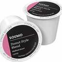 Amazon Brand - Solimo Medium Roast Coffee Pods, Donut Style, Compatible with Keurig 2.0 K-Cup Brewers, 100 Count (EXP 03/01/26)