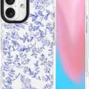 ChiCsFleur for iPhone 16 Case, TPU Phone case with Camera Protection for Women Girls Teens - Blue Fall Petal Blossom Floral Chinoiserie Decor Minimalist Gift Design Sorority Aesthetic Unique (LapisPeony)