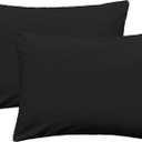 iMaylex Soft 100% Egyptian Cotton Zipper Pillow Case, Cozy and Lightweight Pillowcase, Set of 2, Black, King, 20" x 36"