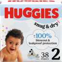 Huggies Size 2 Diapers, Snug & Dry Baby Diapers, Size 2 (12-18 lbs), 38 Count