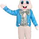 Funny Easter Bunny Bugs Rabbits Mascot Costume Adult Halloween Costume, One Size Fit 5'7" to 6'1" Height 