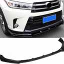 Front Bumper Lip Spoiler 3PCS for Toyota Highlander 2017 2018 2019 Air Dam Chin Body Kit Accessories (Glossy Black, 2017-2019 Model)