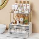 Bathroom Organizers and Storage, Makeup Organizer (Sturdy Durable Attractive), Ideal for Vanity, Countertop, Counter, Perfume, Skincare, Cabinet, Cosmetic, Dresser Organizer (White) (3 Drawers)