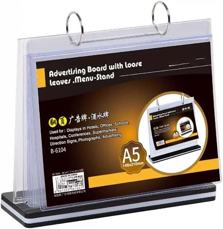 A5 multi-page flip display card label display stand detachable label business menu holder,T-shaped double sided