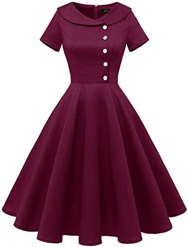 Wedtrend Women's 1950s Vintage Audrey Hepburn Style Cocktail Swing Dresses M