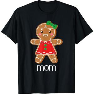 Gingerbread Mom Christmas Matching Pajamas for Family Xmas T-Shirt, S