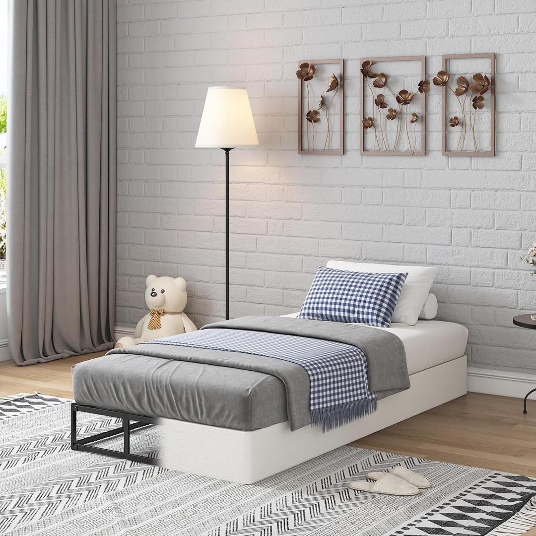 Twin Box Spring with Fabric Cover Set,7 Inch High Profile Box Spring Twin with 2500lbs Max Weight Capacity, Durable Mattress Foundation Easy Assembly, Non-Slip, Noise Free