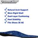 PowerStep Wide Fit Orthotics Insoles, Wide Feet Arch Support, Plantar Fasciitis Relief, Mild Pronation, Orthotics That Supports Ankle & Knee Pain for Men and Women, Made in The USA (Blue/Gray)