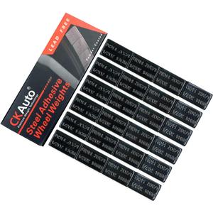 CKAuto 1/2oz, 0.5oz, Ultra Slim Low Profile, Black, Adhesive Stick On Wheel Weights, 12 oz/ 0.75 lb/Box, OEM Quality, (24pcs)