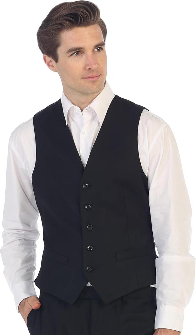 Men's Formal Suit Vest Fit Black XXL