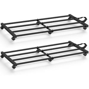 Mr IRONSTONE Under Bed Storage Containers with 6 Wheels | Upgraded HeavyDuty Metal Frame Holds Up to 80LBS | SpaceSaving Rolling Underbed Storage Organizer for Shoes, Clothes & Seasonal Items