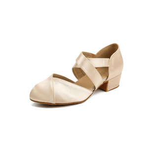 YYTing Women Swing Latin Ballroom Dance Shoes (Closed Toe, Suede Sole, Elastic Closure) 1.5 inch Heel YT26 10