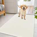 OLANLY Dog Door Mat for Muddy Paws 44x32, Absorbs Moisture and Dirt, Absorbent Non-Slip Washable Doormat, Quick Dry Chenille Mud Mat for Dogs, Entry Indoor Entryway Carpet for Inside Floor, Ivory