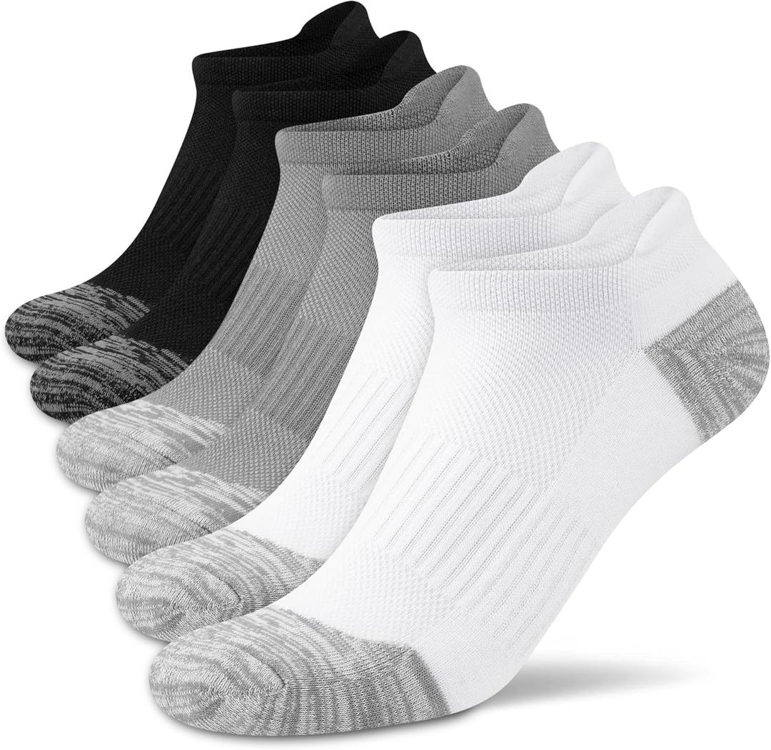 Ankle Socks Womens Athletic Running Comfort Cushioned 3/5/6Pairs (8-10)