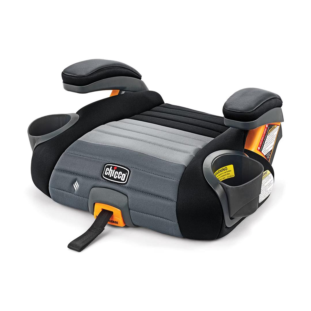 Chicco GoFit ClearTex Plus Backless Belt-Positioning Booster Car Seat, LATCH Attachment Plus Quick-Release - Obsidian (Black)