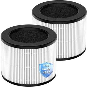 FFsign 100 Filter Replacement Compatible with Coway Airmega 100 Air Purifier, 3-in-1 H13 True Hepa Filter, Deodorization Filter with Activated Carbon, 2 Pack