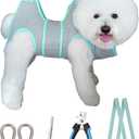 Kkiimatt Dog Grooming Hammock Harness, Small Dog Groming Sling, Gray Dog Hanging Harness for Nail Trimming, Dog Nail Clipping Hanger Restraint Holder (S (30 LB Max) Silver Grey 6-13in)