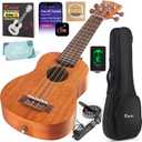 Kmise Professional Ukulele for Adult Beginner, Free Online Lesson 21 inch Soprano Mahogany Ukelele with Kids Ukele Bundle Starter Kit Gig Bag Case, Strap, Tuner, Nylon Strings, Book, Uke Gift Choice