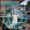 WiFi Extender Signal Booster for Home Office,WiFi Repeater Dual-Band 2.4GHz 5GHz Wireless Amplifier with Ethernet Port,Supports 90+ Devices,Mesh Compatible,Whole Home WiFi Coverage 15000 Sq.ft (White)