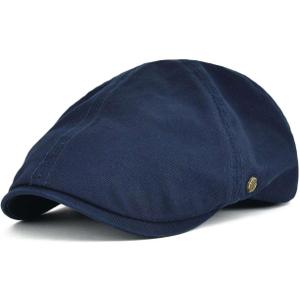 VOBOOM Cotton Flat Cabbie Hat Gatsby Ivy Irish Hunting Newsboy Cap (One Size, Navy)